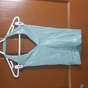 Bcbgmaxazria green sequin halter top NWT